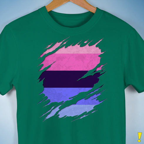 Omnisexual Pride Flag Ripped Reveal Premium Unisex T-Shirt