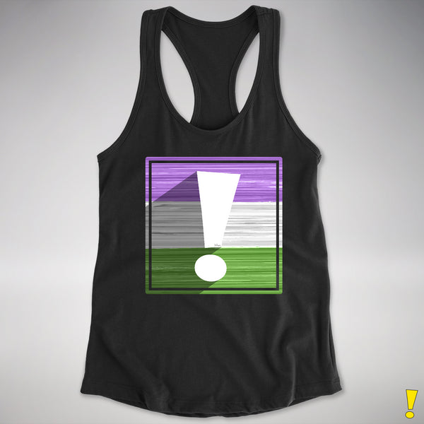 Genderqueer Pride Flag Exclamation Point Racerback Tank