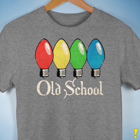 Old School Vintage Christmas Lights Unisex T-Shirt - Grey Heather
