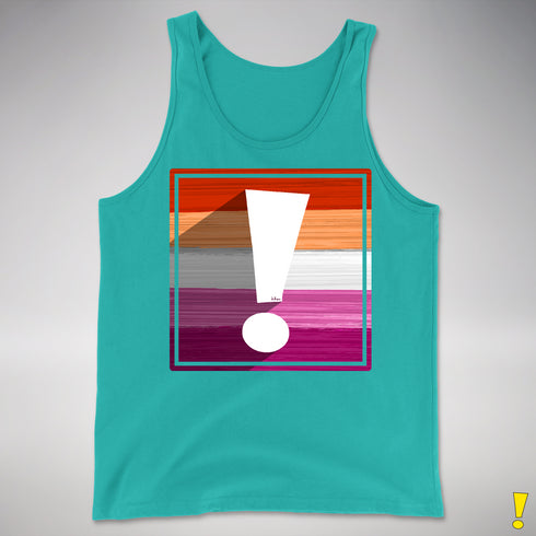 Lesbian Pride Flag Exclamation Point Premium Tank Top