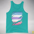 Bigender Pride Flag Ripped Reveal Premium Tank Top