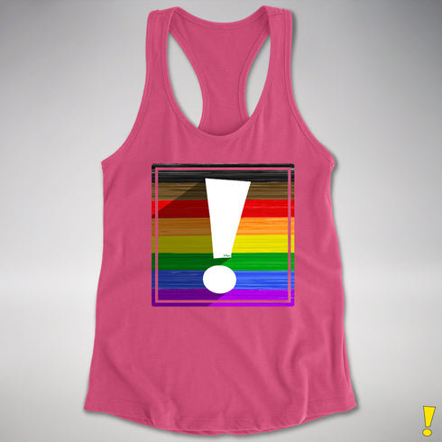 LGBTQ Philly Pride Flag Exclamation Point Racerback Tank
