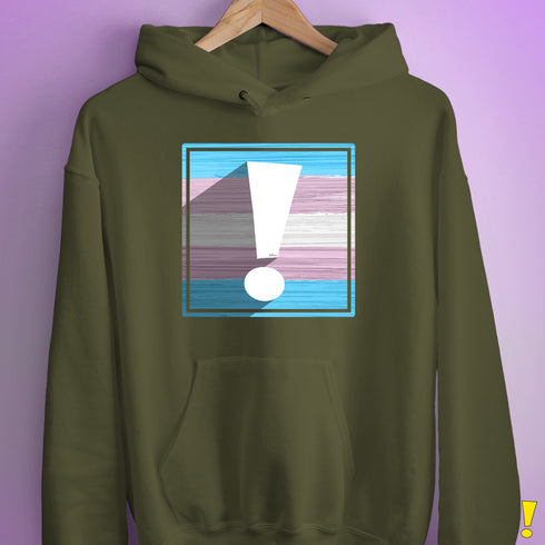 Transgender Pride Flag Exclamation Point Hoodie