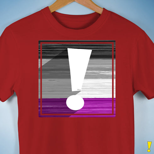 Asexual Pride Flag Exclamation Point Premium Unisex T-Shirt - Red