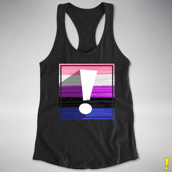 Genderfluid Pride Flag Exclamation Point Racerback Tank