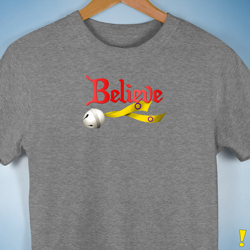 Believe Intersex Pride Flag Jingle Bell Premium Unisex T-Shirt - Grey Heather