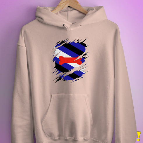 Puppy Pride Flag Ripped Reveal Hoodie