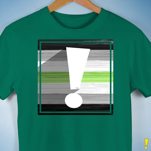 Agender Pride Flag Exclamation Point Premium Unisex T-Shirt - Kelly Green