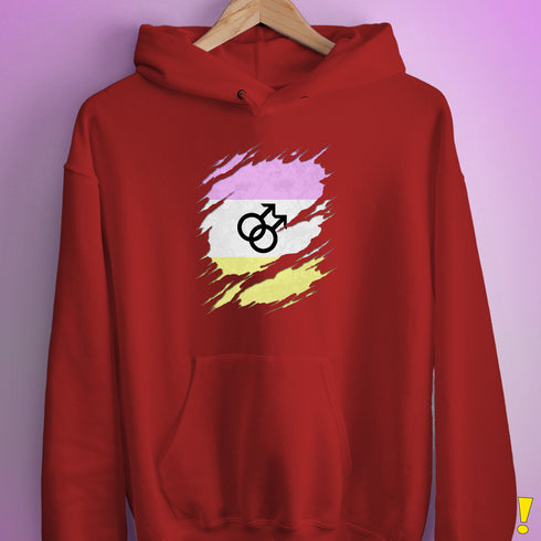 Twink Pride Flag Ripped Reveal Hoodie