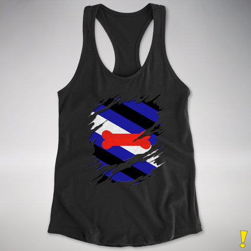 Puppy Pride Flag Ripped Reveal Racerback Tank