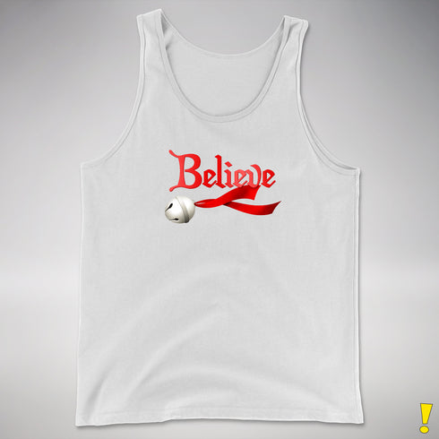 Believe Jingle Bell Premium Tank Top - White
