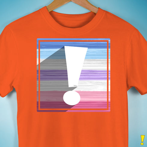 Bigender Pride Flag Exclamation Point Premium Unisex T-Shirt - Orange