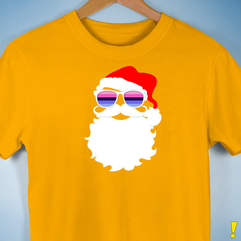 Santa’s Omnisexual Pride Flag Shades Premium Unisex T-Shirt - Gold