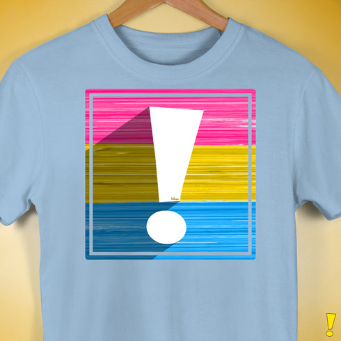 Pansexual Pride Flag Exclamation Point Premium Unisex T-Shirt - Baby Blue