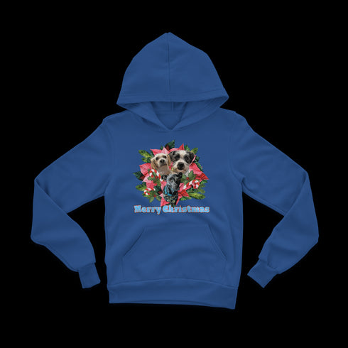 Custom Holiday Joy T-Shirt Premium Youth Hoodie - Royal Blue