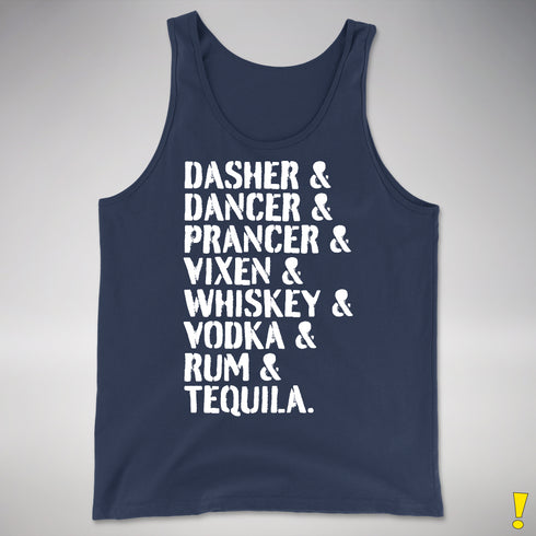 Reindeer and Alcohol List Tank Top - Navy