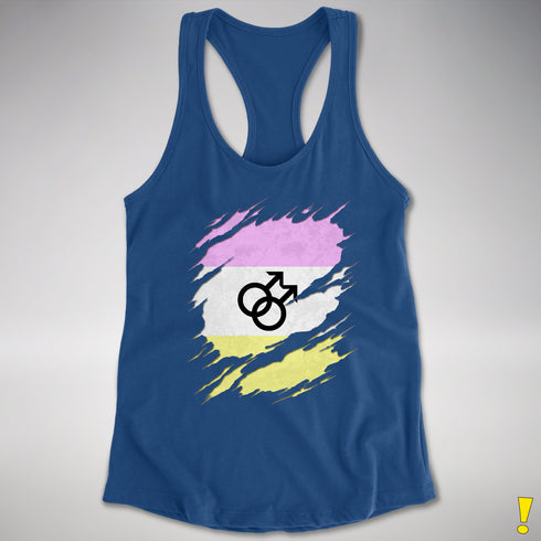 Twink Pride Flag Ripped Reveal Racerback Tank