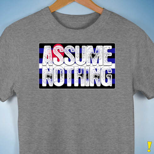 Assume Nothing Leather Pride Flag Premium Unisex T-Shirt