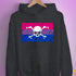 Bisexual Pride Pirate Flag Hoodie - Dark Grey Heather