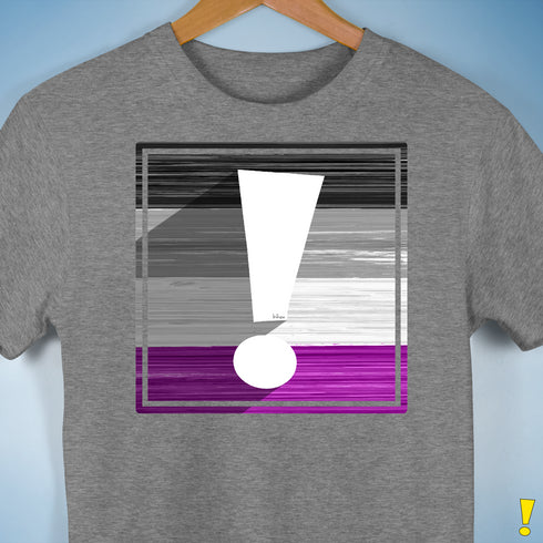 Asexual Pride Flag Exclamation Point Premium Unisex T-Shirt - Grey Heather