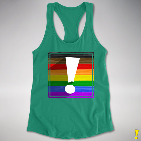 LGBTQ Philly Pride Flag Exclamation Point Racerback Tank