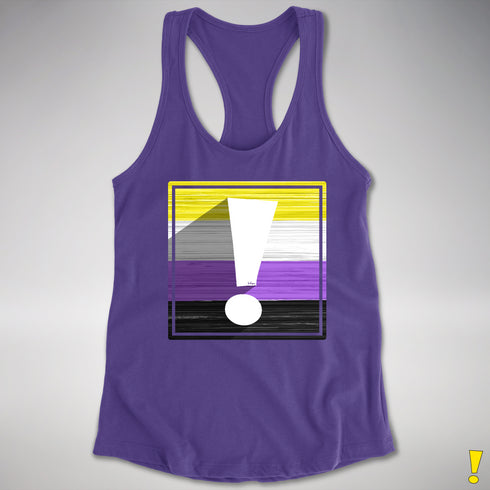 Nonbinary Pride Flag Exclamation Point Racerback Tank