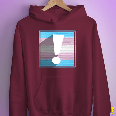 Transgender Pride Flag Exclamation Point Hoodie