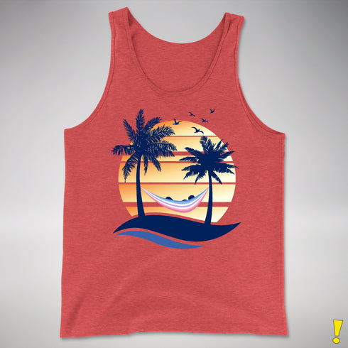 Bigender Pride Hammock Summer Beach Sunset Premium Tank Top