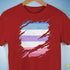 Bigender Pride Flag Ripped Reveal Premium Unisex T-Shirt