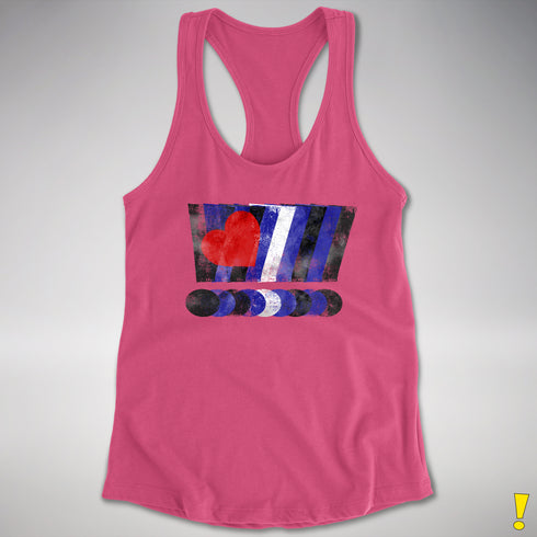 Distressed Leather Pride Exclamation Points Racerback Tank