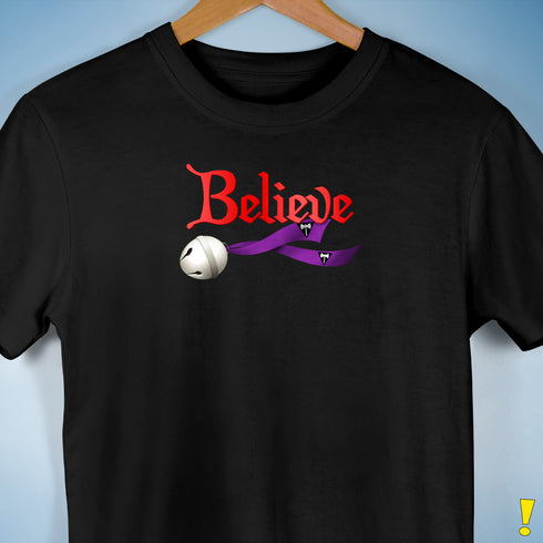 Believe Lesbian Labrys Pride Flag Jingle Bell Premium Unisex T-Shirt - Black