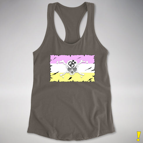 Twink Pride Pirate Flag Racerback Tank - Dark Grey