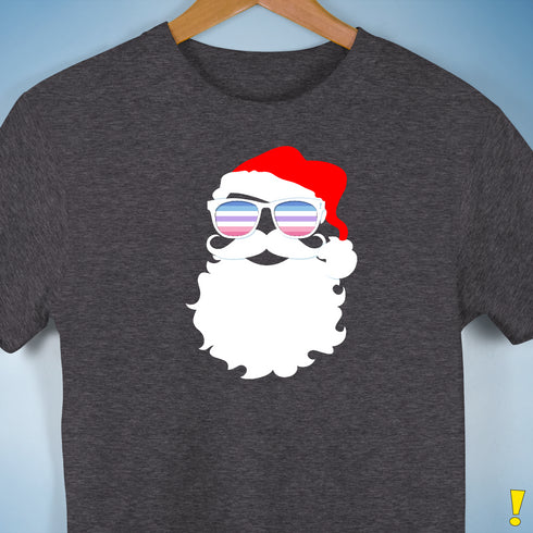 santa cutout bigenderSanta’s Bigender Pride Flag Shades Premium - Dark Grey Heather