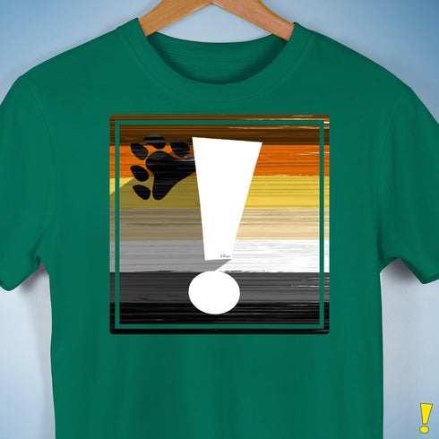 Bear Pride Flag Exclamation Point Premium Unisex T-Shirt - Kelly Green