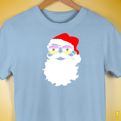 Santa’s Twink Pride Flag Shades Premium Unisex T-Shirt - Baby Blue