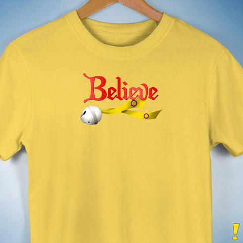 Believe Intersex Pride Flag Jingle Bell Premium Unisex T-Shirt - Yellow