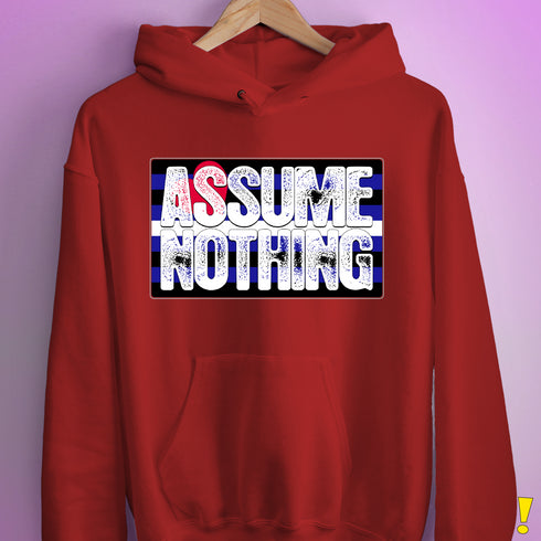 Assume Nothing Leather Pride Flag Hoodie
