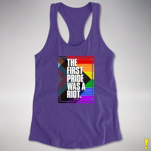 The First Pride Was A Riot - LGBTQ Progress Pride Racerback Tank