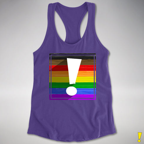 LGBTQ Philly Pride Flag Exclamation Point Racerback Tank