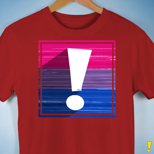 Bisexual Pride Flag Exclamation Point Premium Unisex T-Shirt - Red