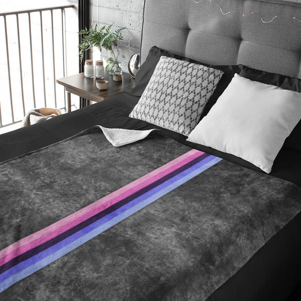 Grunge Omnisexual Pride Flag Stripe Velveteen Plush Blanket