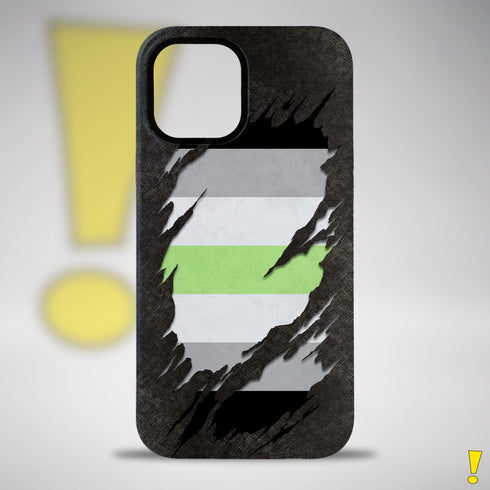 Agender Pride Flag Ripped Reveal Tough Case