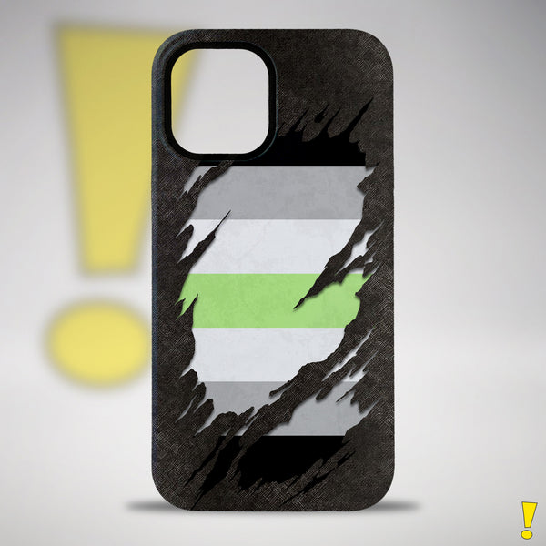 Agender Pride Flag Ripped Reveal Tough Case