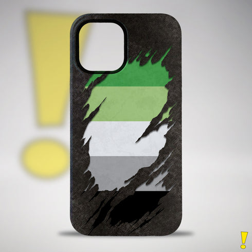 Aromantic Pride Flag Ripped Reveal Tough Case