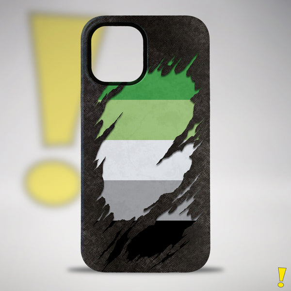 Aromantic Pride Flag Ripped Reveal Tough Case