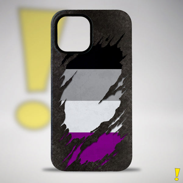 Asexual Pride Flag Ripped Reveal Tough Case
