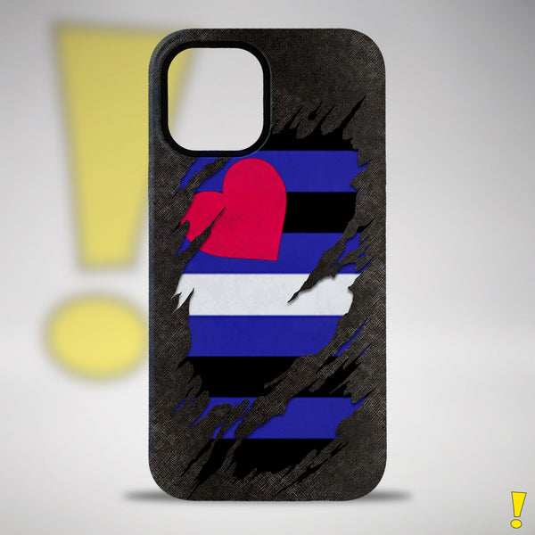 Leather Pride Flag Ripped Reveal Tough Case
