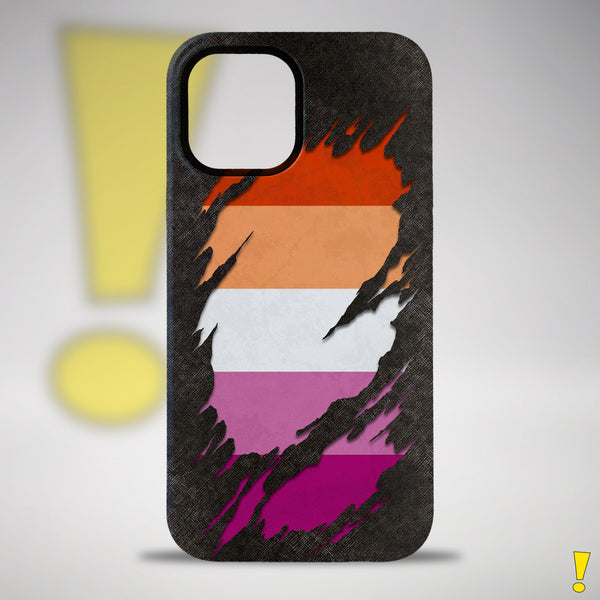 Lesbian Pride Flag Ripped Reveal Tough Case