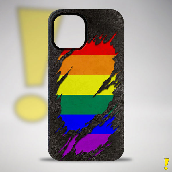 LGBTQ Rainbow Pride Flag Ripped Reveal Tough Case