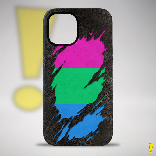 Polysexual Pride Flag Ripped Reveal Tough Case